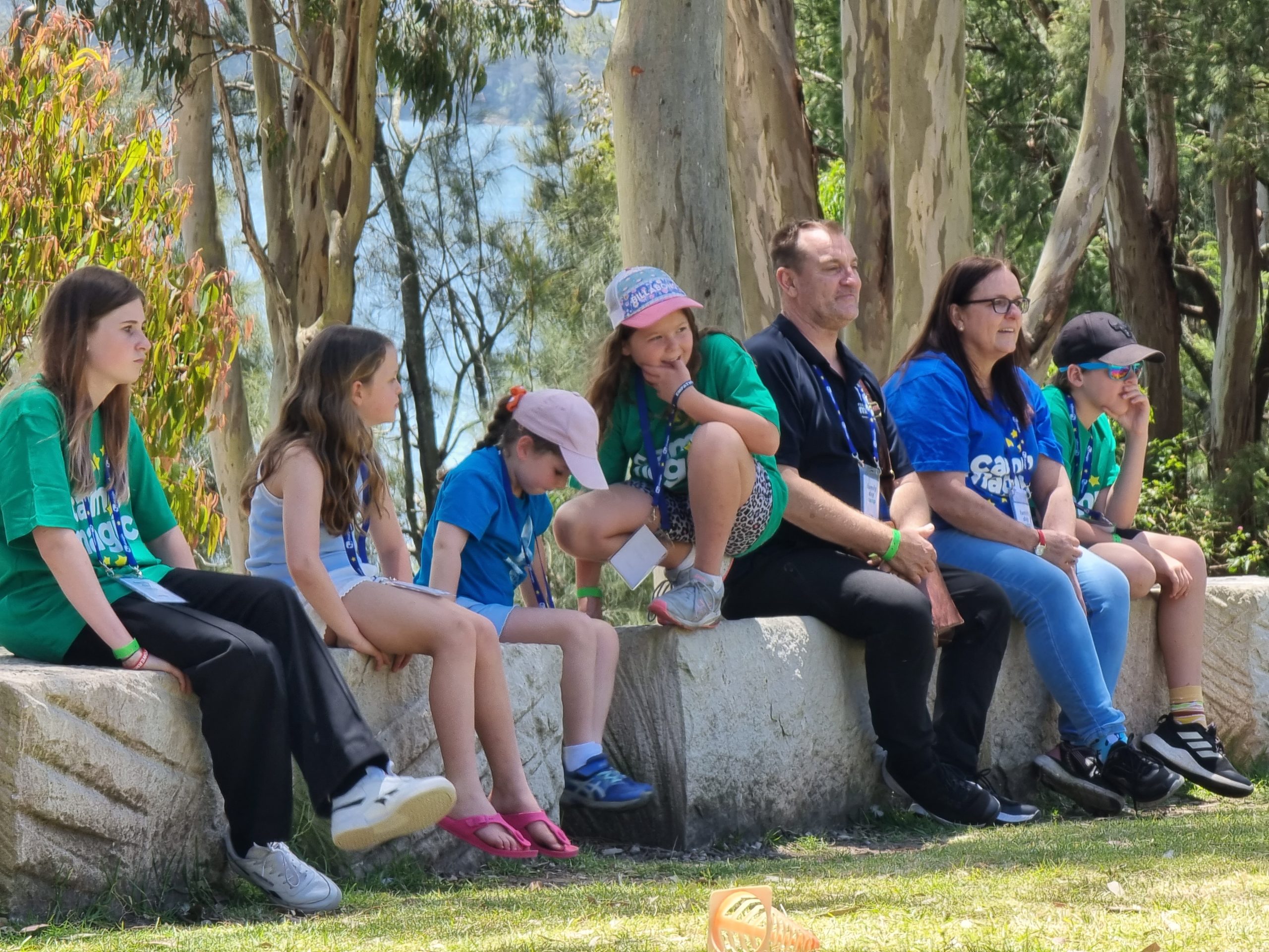 Kids, facilitator and volunteer at Feel the Magic Family Day Camp
